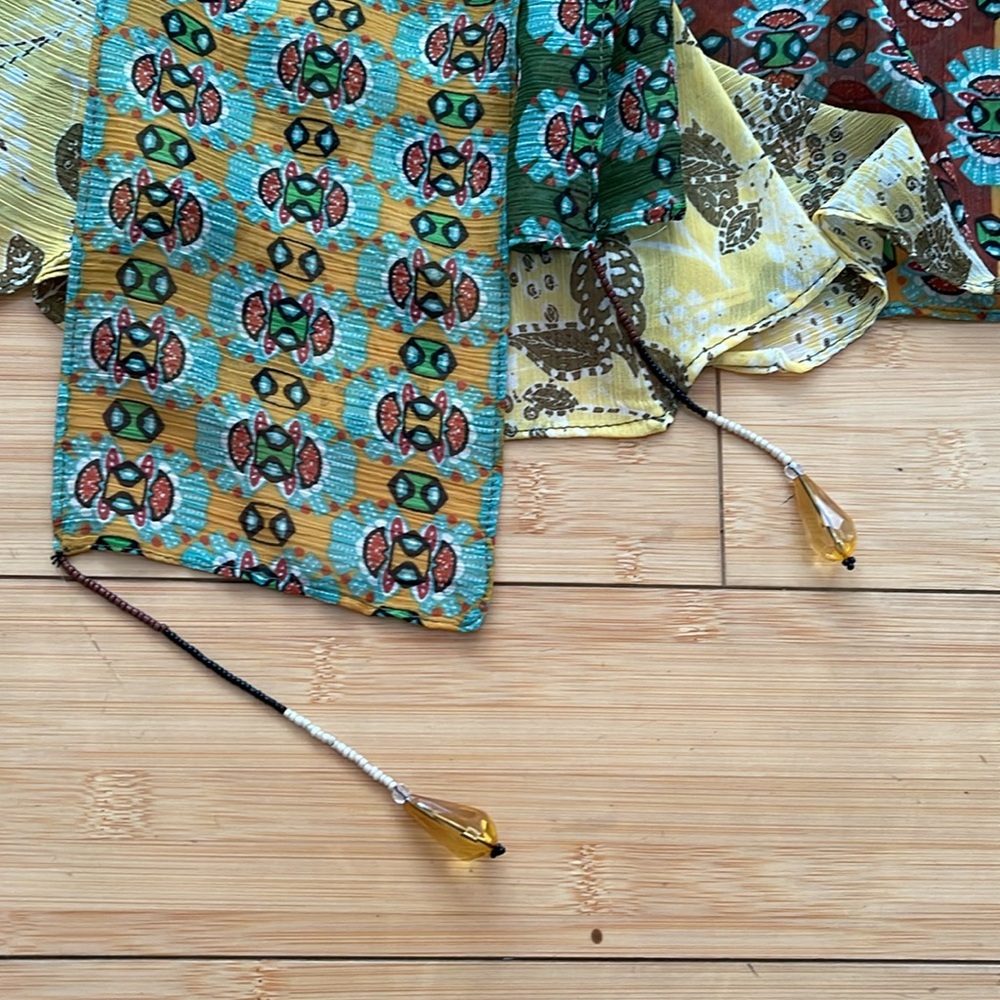 Zara Size S Multicolor Patterned Patchwork Women'… - image 4